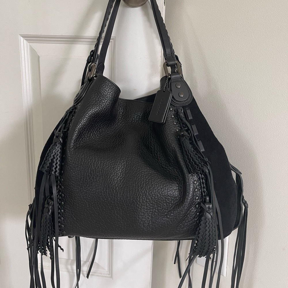 RARE Coach Edie 42 Whipstitch Fringe